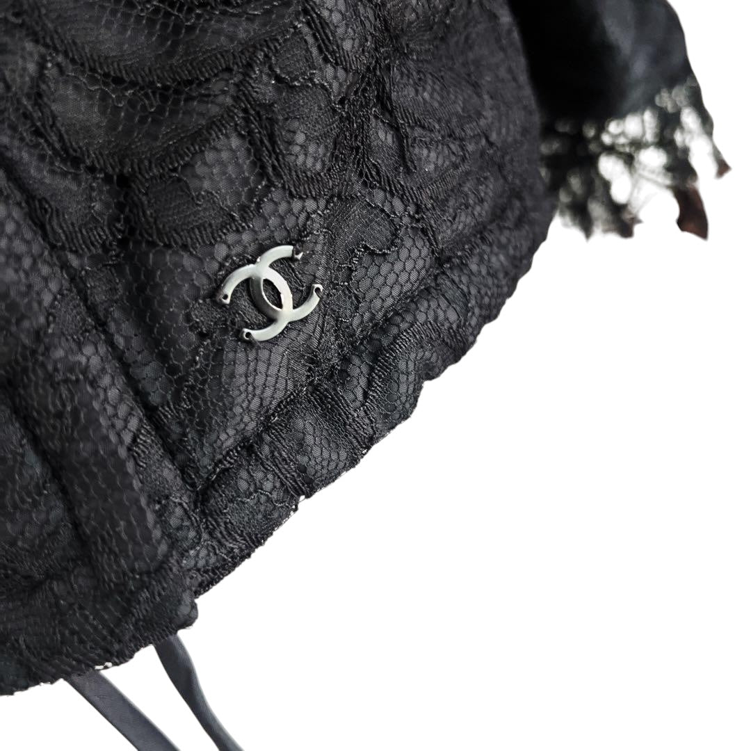 CHANEL CC Mark Embroidery Flower Lace Jacket