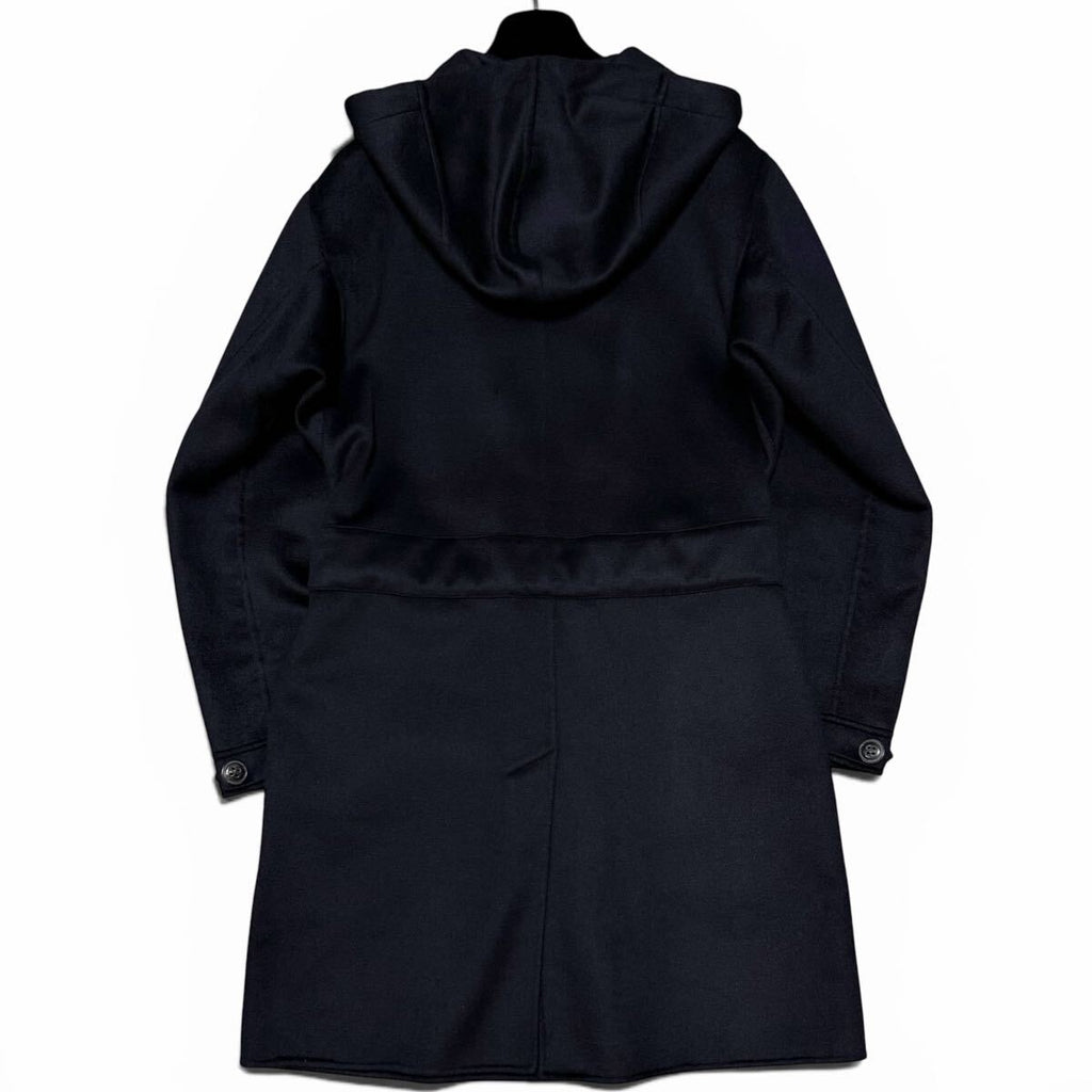 GIORGIO ARMANI BORGO21 Cashmere 100% Hooded Long Coat Black Size 48