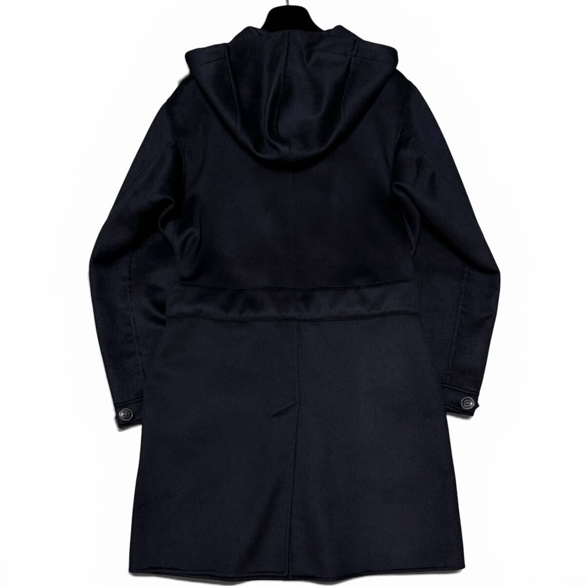 GIORGIO ARMANI BORGO21 Cashmere 100% Hooded Long Coat Black Size 48