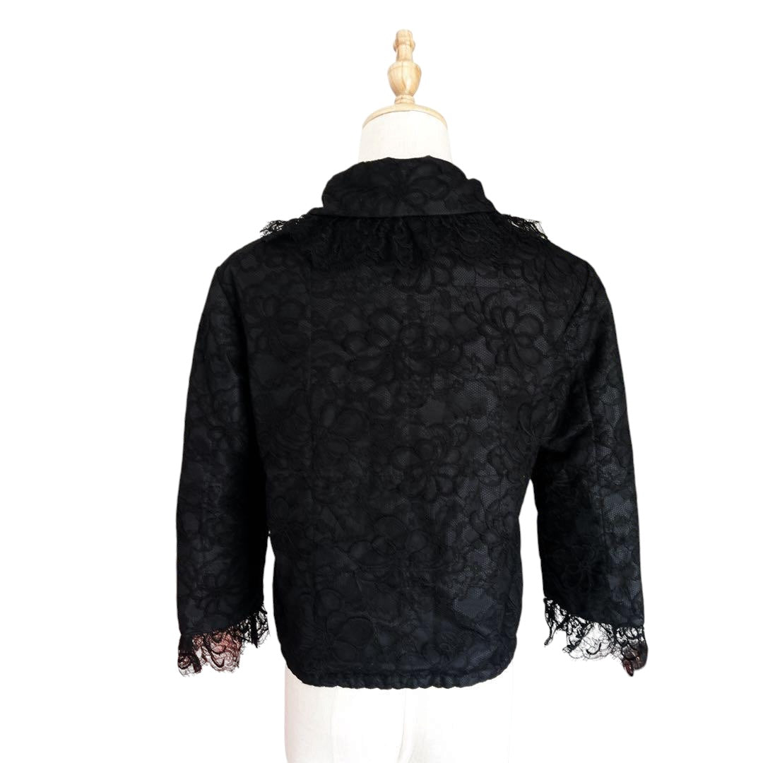 CHANEL CC Mark Embroidery Flower Lace Jacket