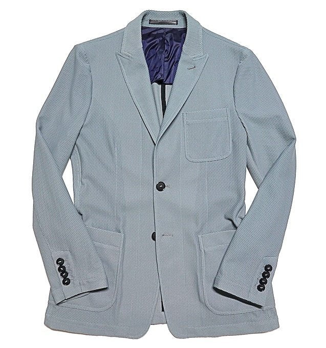 GIORGIO ARMANI 21SS Technical Waffle Mesh Jersey Tailored Jacket Grey Size 46