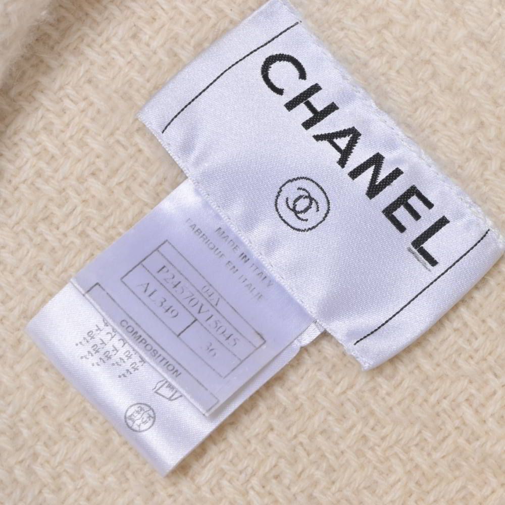 CHANEL 04A P24570V15045 Angora Blend Tweed Coat