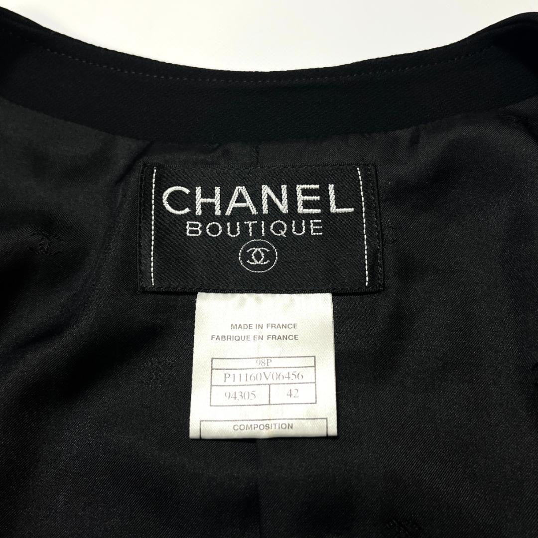 CHANEL No Collar Jacket Coco Mark Chain Belt