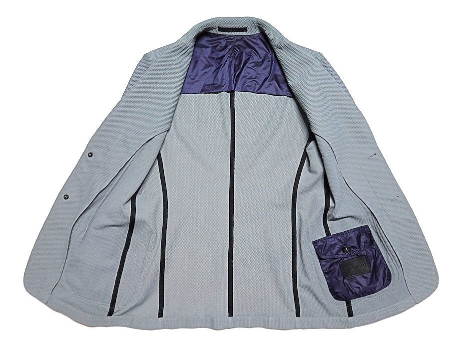 GIORGIO ARMANI 21SS Technical Waffle Mesh Jersey Tailored Jacket Grey Size 46