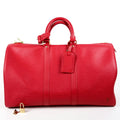LOUIS VUITTON Keepall 45 Soft Epi Leather Boston Bag Red