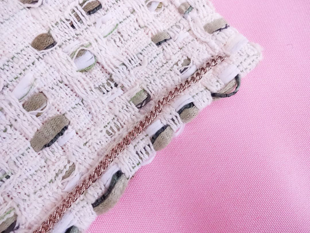 CHANEL Ribbon Tweed Long Jacket