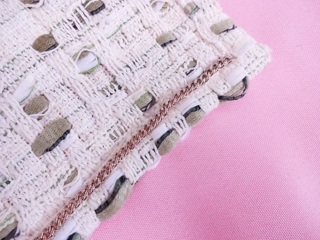 CHANEL Ribbon Tweed Long Jacket