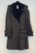 CHANEL Faux Mouton Long Coat Size 38