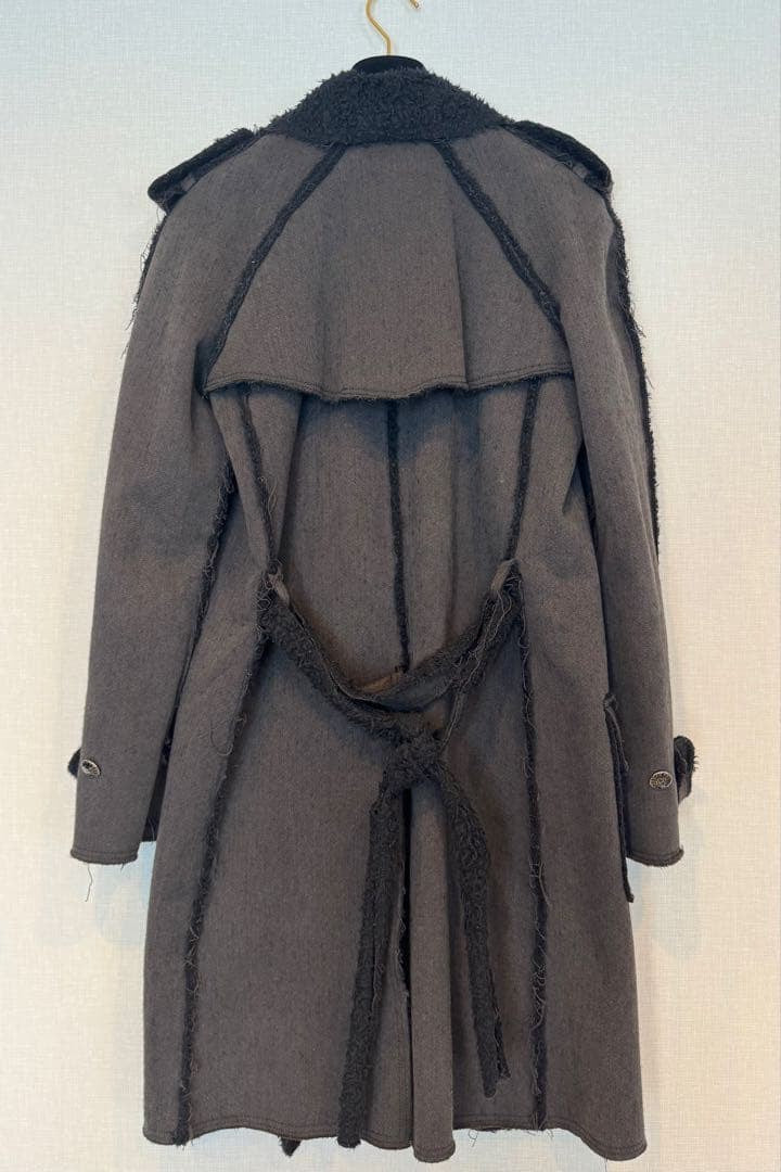 CHANEL Faux Mouton Long Coat Size 38