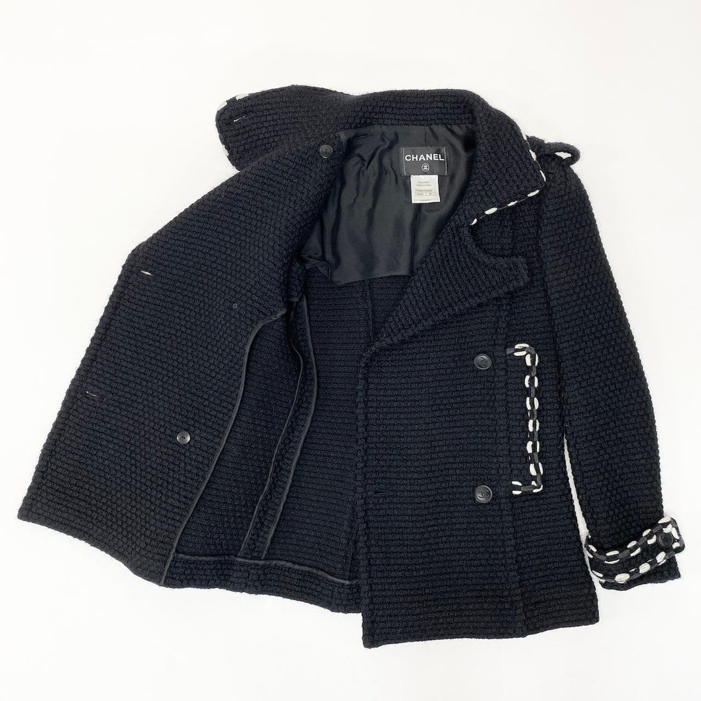 CHANEL Vintage 1994A Tweed Knit Peacoat P39397V28326