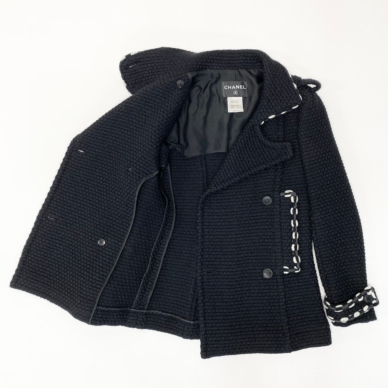 CHANEL Vintage 1994A Tweed Knit Peacoat P39397V28326
