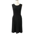 CHANEL 07A Pleated Wool Knit Dress P31446 Size 38 Black