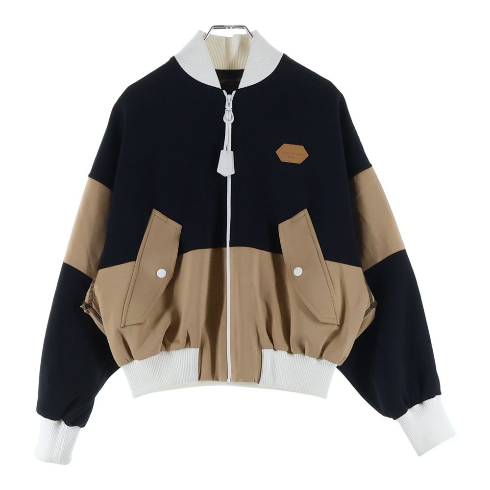 LOUIS VUITTON 26SS Silk Blend Color Block Zip-Up Bomber Jacket Woman Men — Size 34