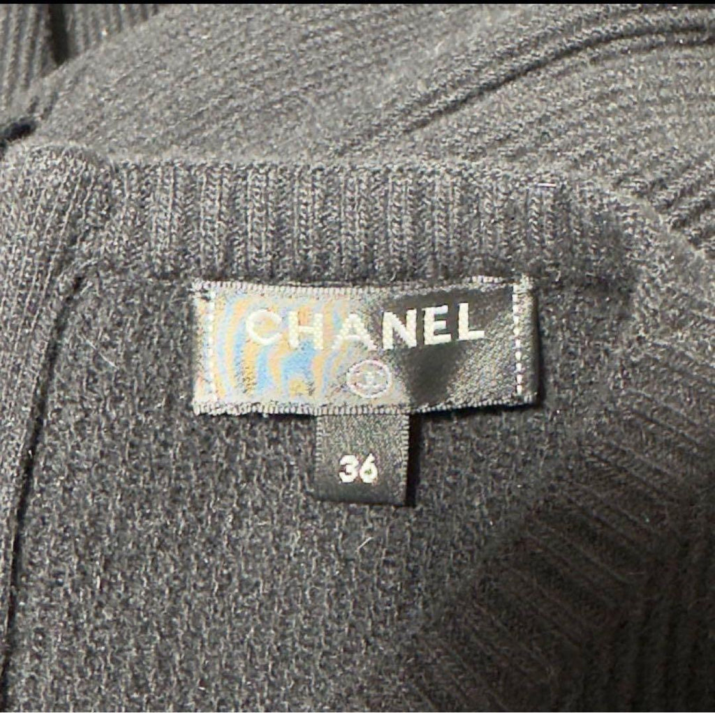 CHANEL Wool Dress with Inner Size 36 Black