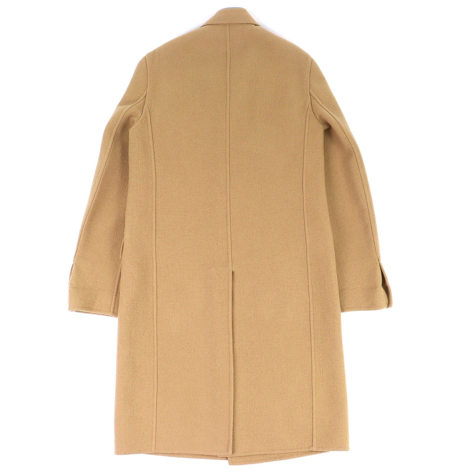 BOTTEGA VENETA 2019 Pre-Fall Cashmere Turn-Up Cuff Single Coat Beige — Size 48