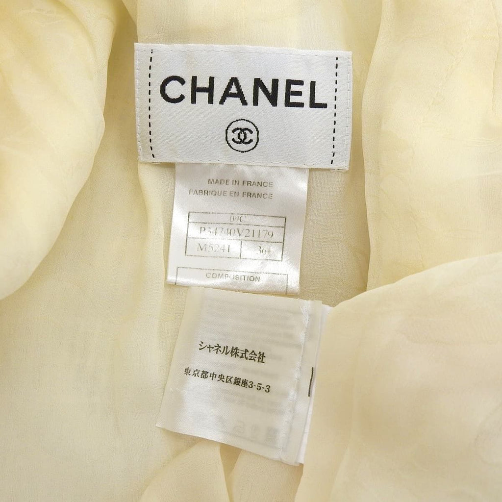 CHANEL Cruise Collection Bicolor Tweed Dress Ribbon CC Button Size 36