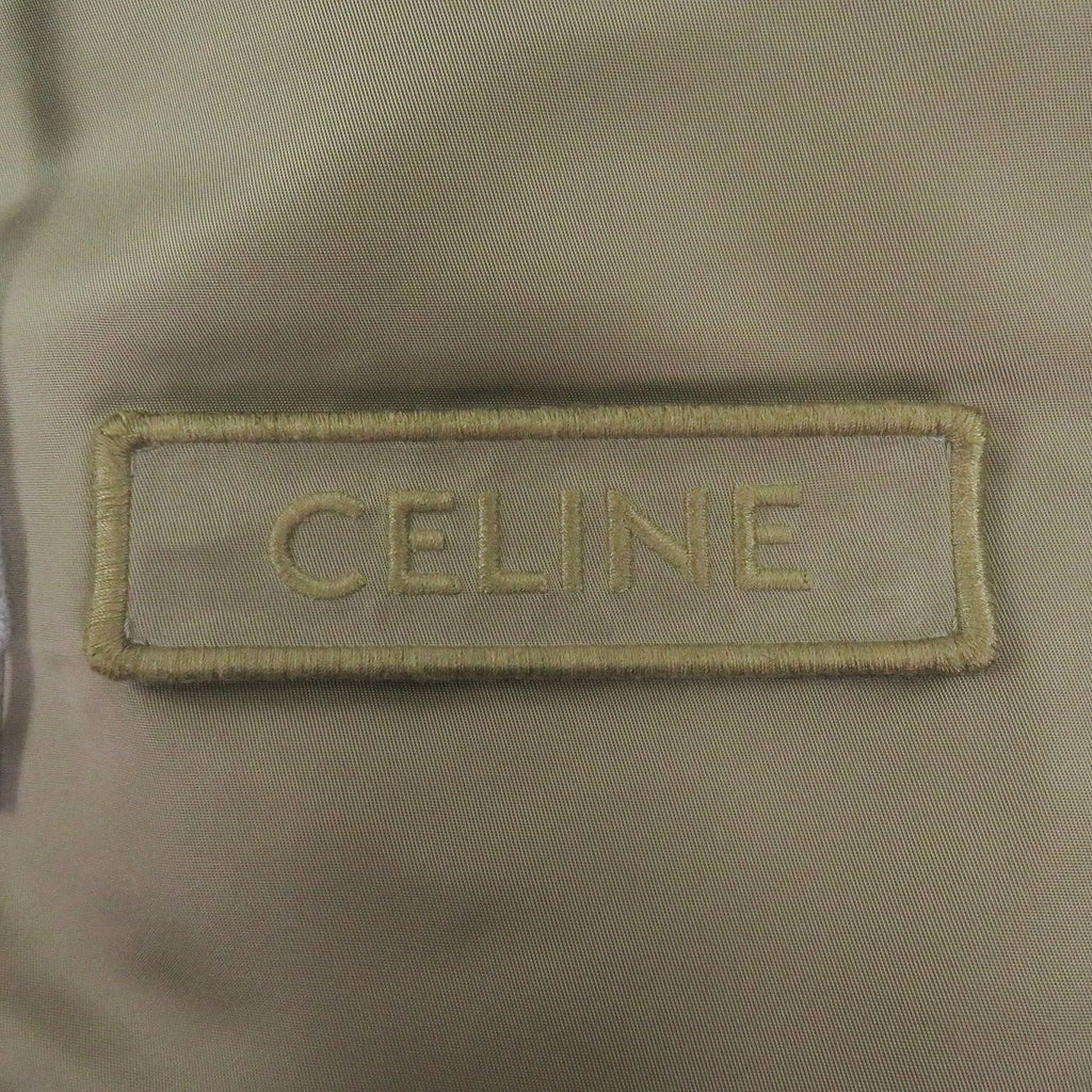 CELINE Nylon Twill Hooded Loose Bomber Jacket MA-1 Khaki Orange — Size 48