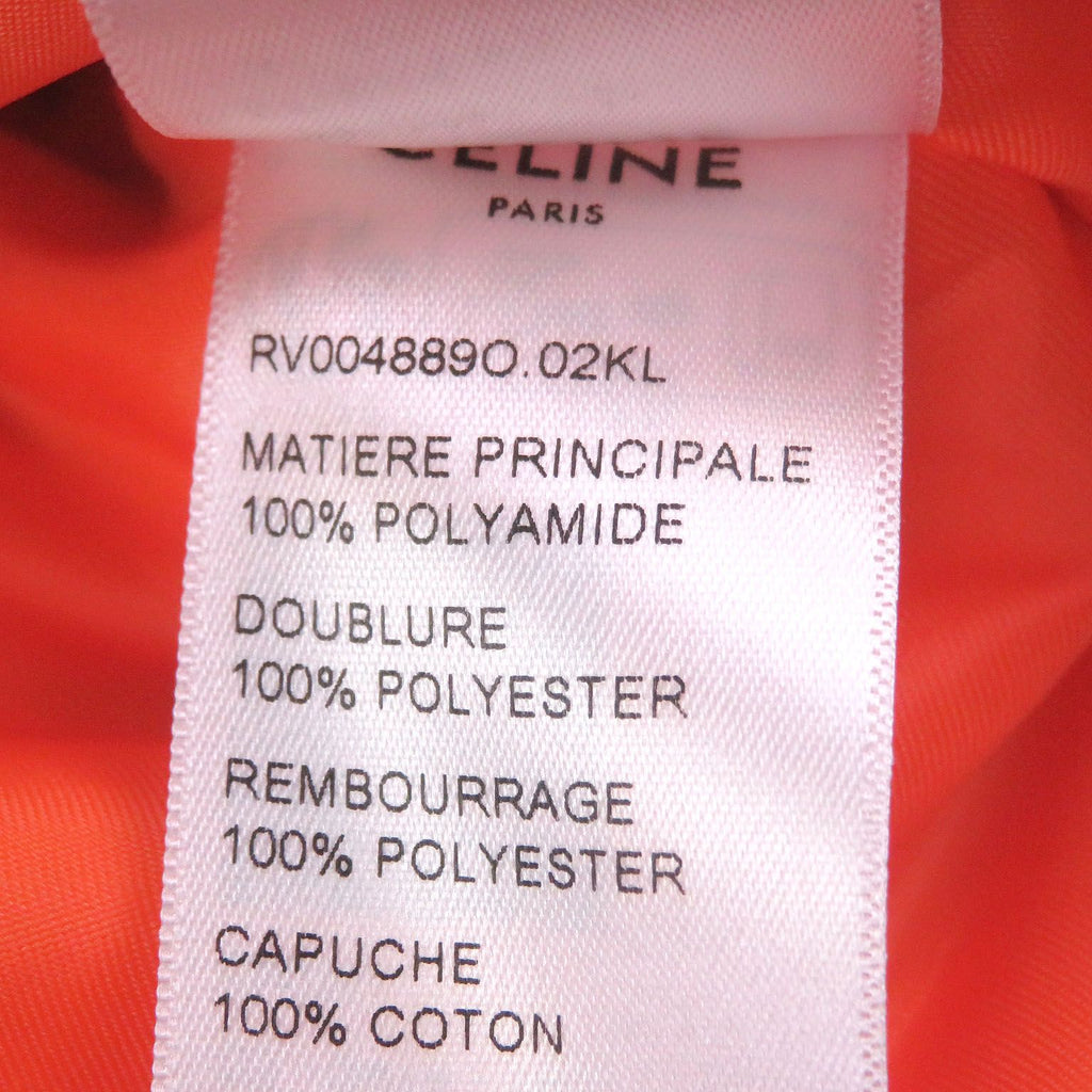 CELINE Nylon Twill Hooded Loose Bomber Jacket MA-1 Khaki Orange — Size 48