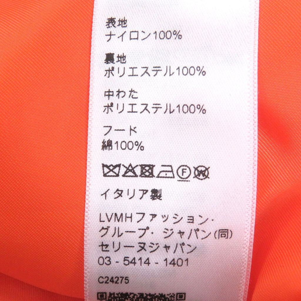 CELINE Nylon Twill Hooded Loose Bomber Jacket MA-1 Khaki Orange — Size 48