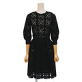 CHANEL P63 CC Button Rhinestone Flare Knit Dress Size 34