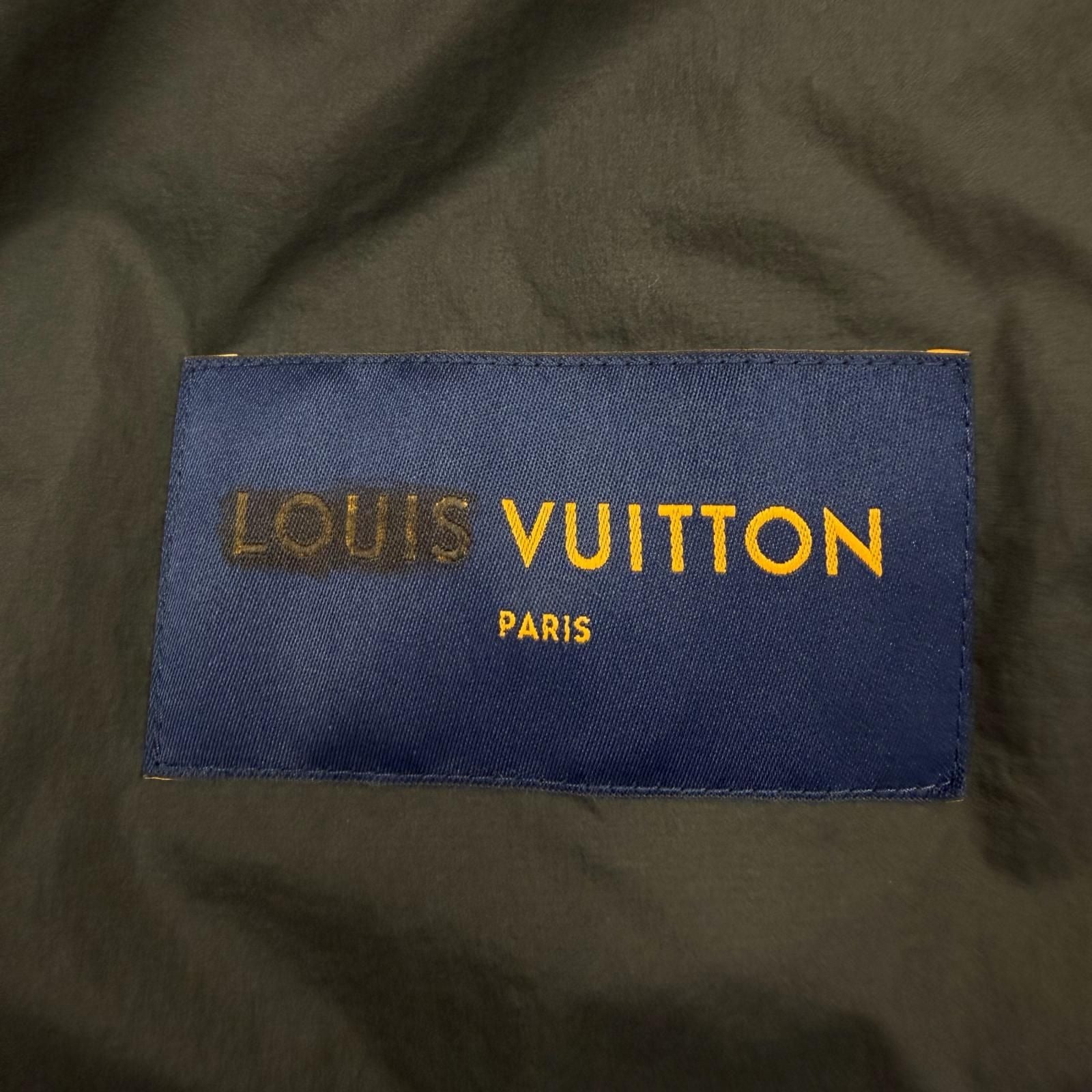 LOUIS VUITTON Monogram Flower Quilted Double Zip Jacket Grey Black — Size 50