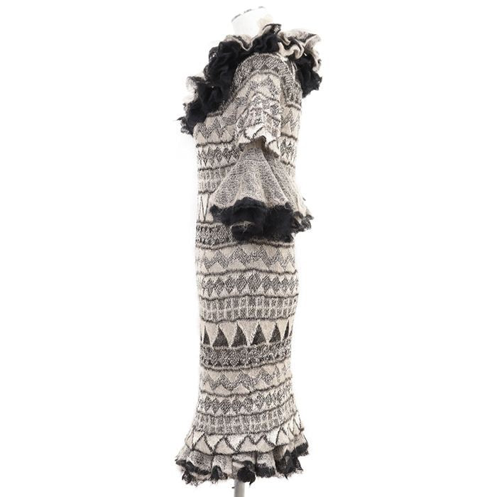 CHANEL 09A P36227 Ruffle Knit Dress Size 38 Paris-Moscow Collection