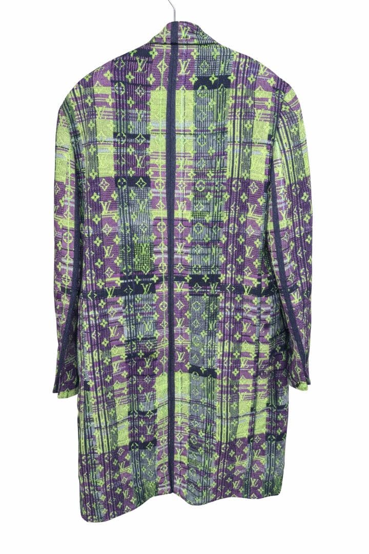 NWT LOUIS VUITTON Monogram Neon Check Coat — Size 44