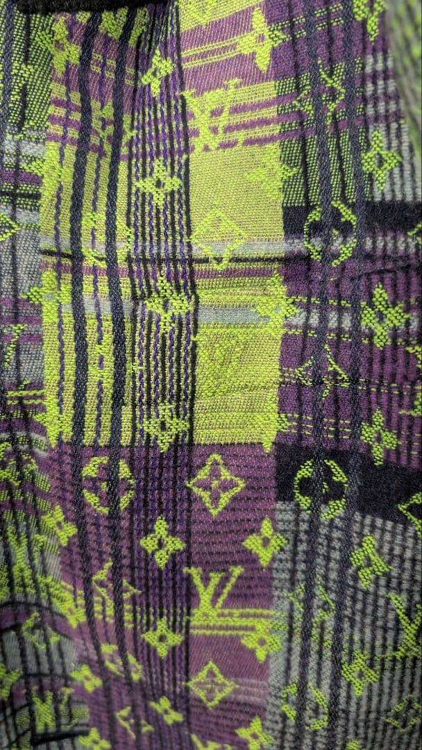 NWT LOUIS VUITTON Monogram Neon Check Coat — Size 44