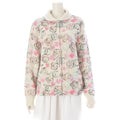 CHANEL 24A Coco Neige Cashmere Silk Camellia CC Stone Knit Blouson White — Size 42