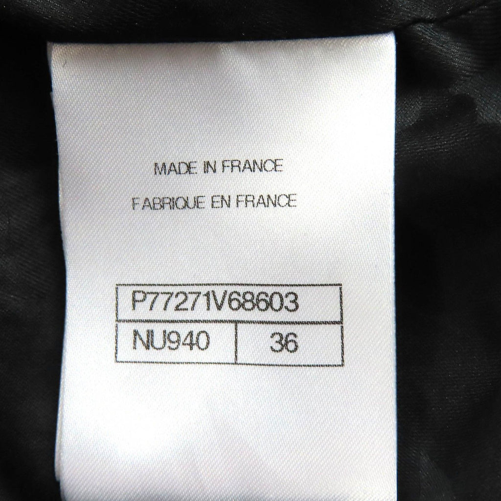 CHANEL CC Flower Button Check Belted Coat Black Multicolor — Size 36
