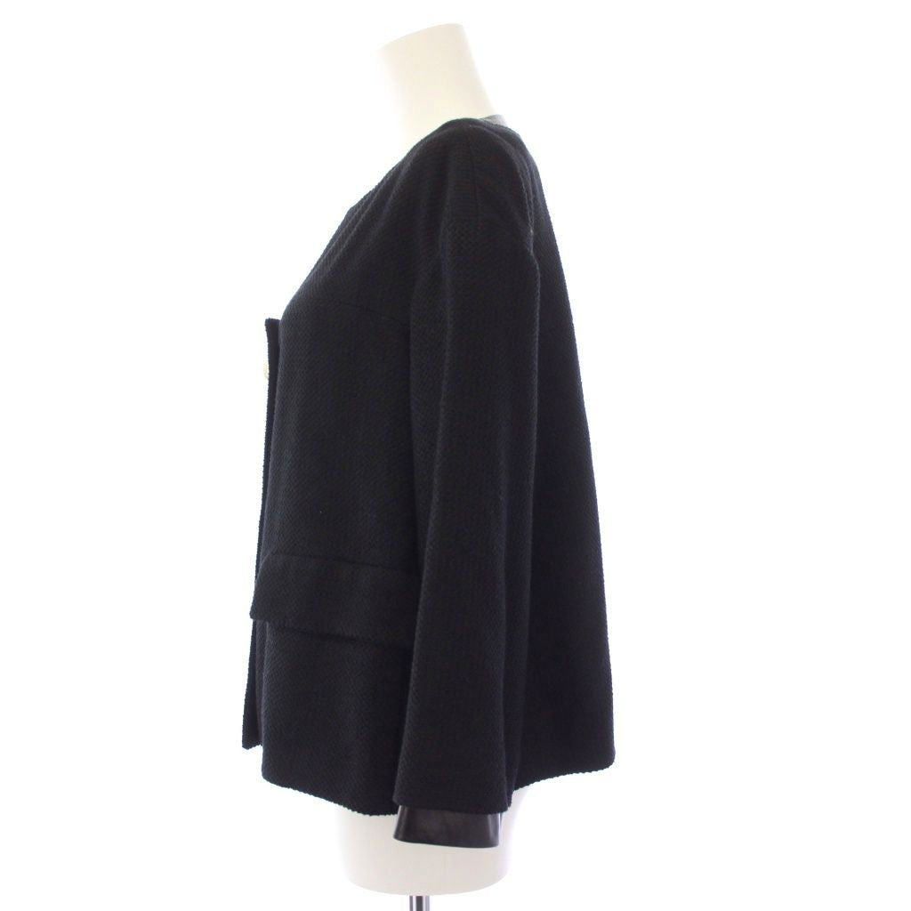 CHANEL Collarless Tweed Jacket Pearl Button CC Logo — Size 36