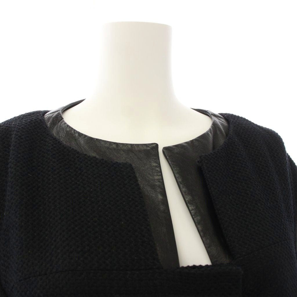 CHANEL Collarless Tweed Jacket Pearl Button CC Logo — Size 36