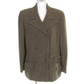 CHANEL Vintage 97A CC Button Wool Tweed Double Jacket Khaki — Size 44