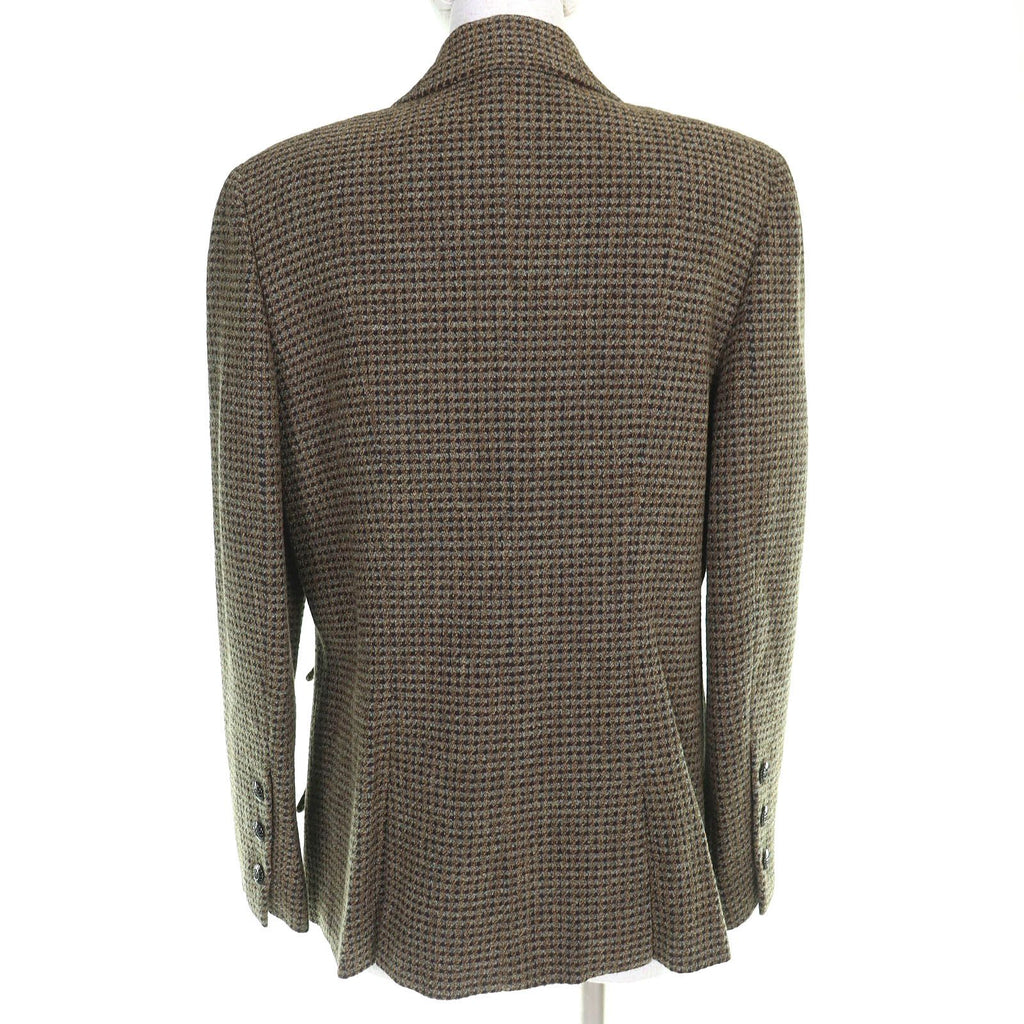CHANEL Vintage 97A CC Button Wool Tweed Double Jacket Khaki — Size 44
