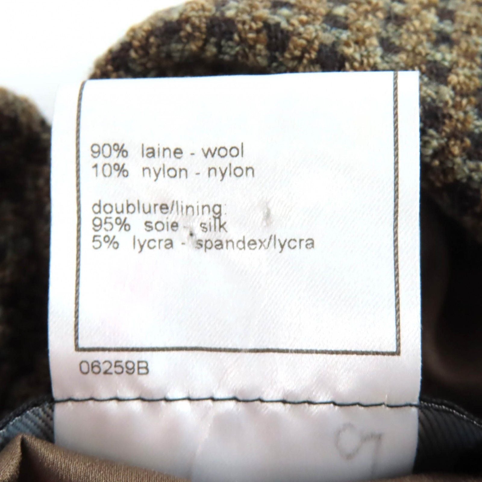 CHANEL Vintage 97A CC Button Wool Tweed Double Jacket Khaki — Size 44