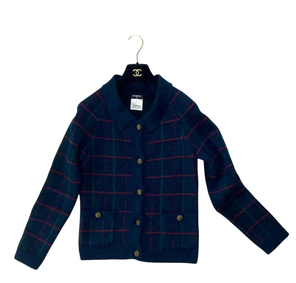 CHANEL Gripoix P46 Cashmere Mohair Wool Knit Jacket — Size 34
