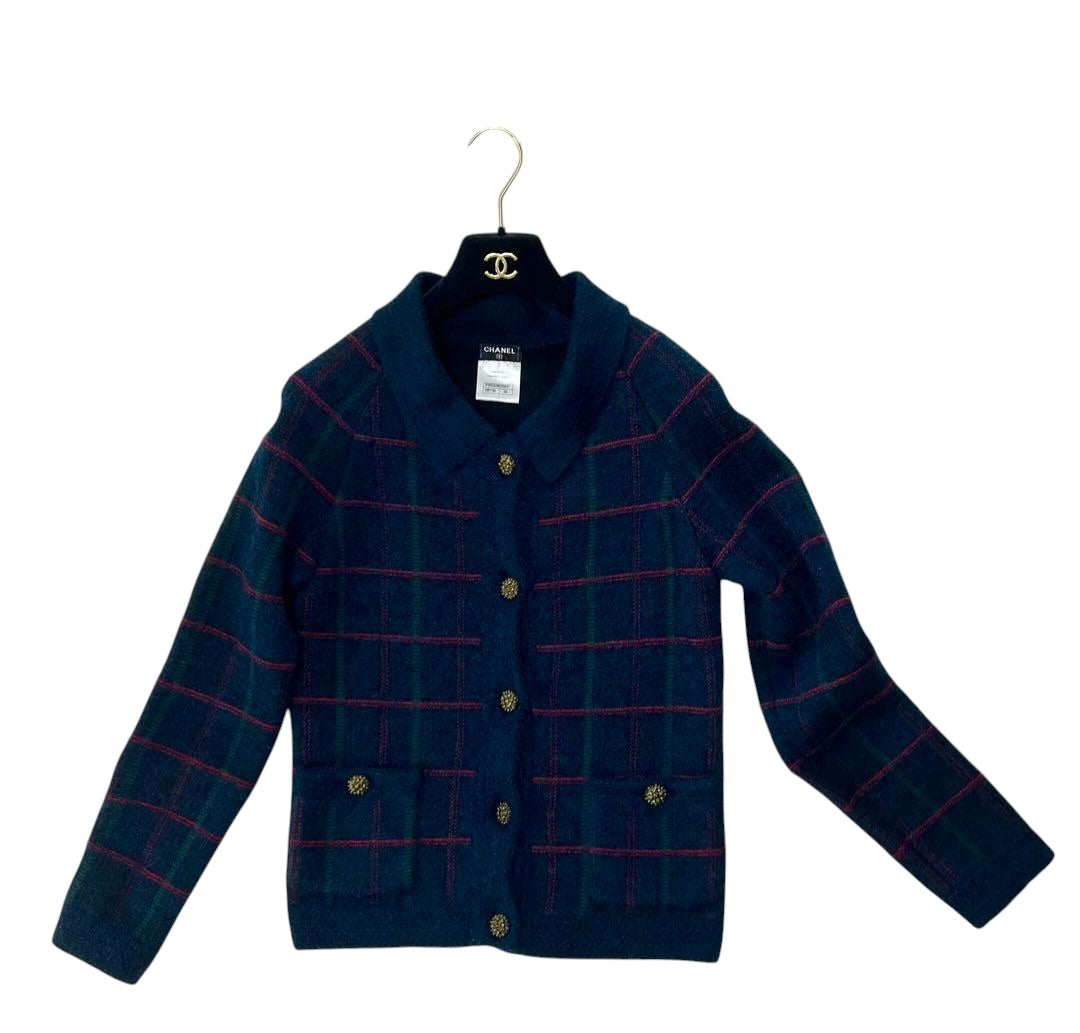 CHANEL Gripoix P46 Cashmere Mohair Wool Knit Jacket — Size 34