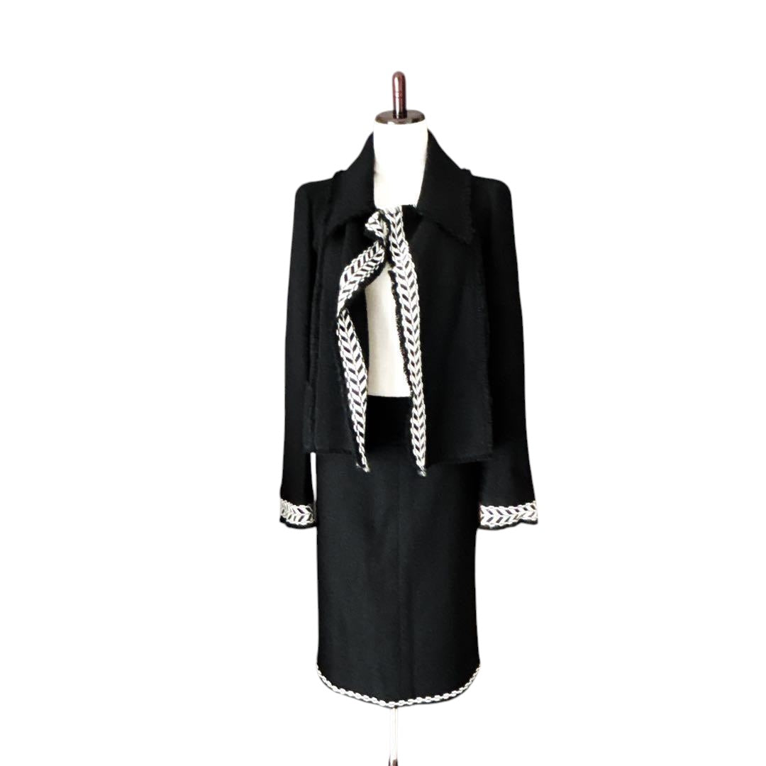 CHANEL Tweed Little Black Suit — Jacket 38 / Skirt 36