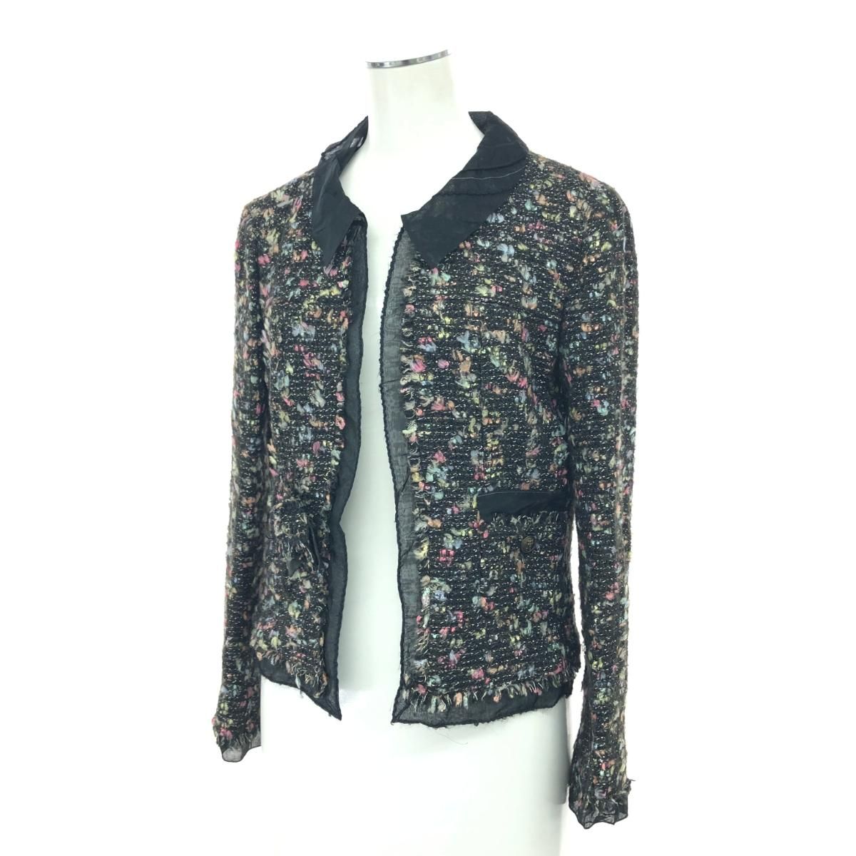 CHANEL CC Logo Tweed Jacket — Size 36