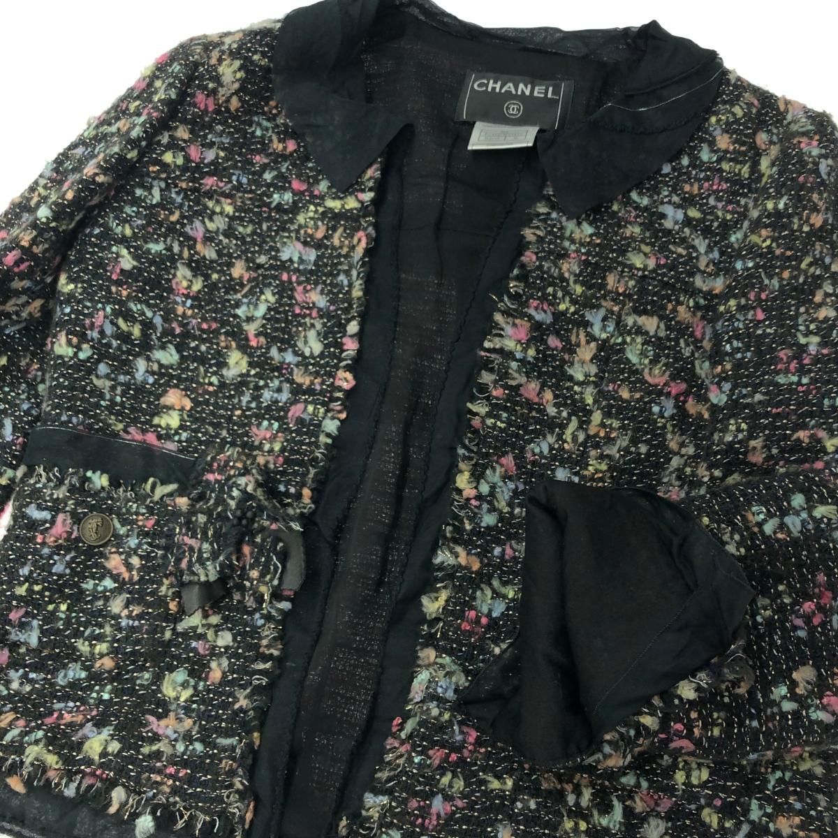 CHANEL CC Logo Tweed Jacket — Size 36