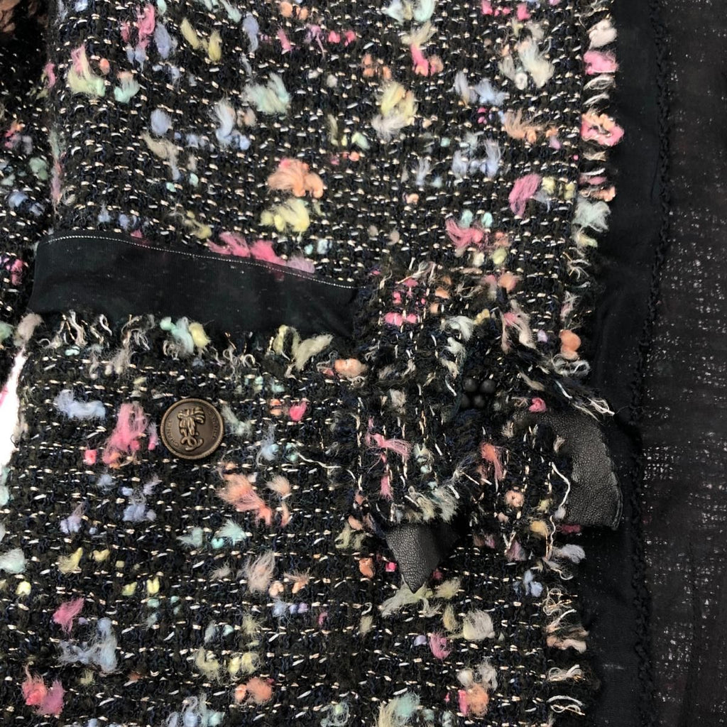 CHANEL CC Logo Tweed Jacket — Size 36