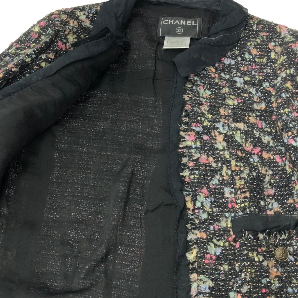 CHANEL CC Logo Tweed Jacket — Size 36