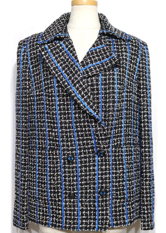 CHANEL Tweed Jacket Blue — Size 38
