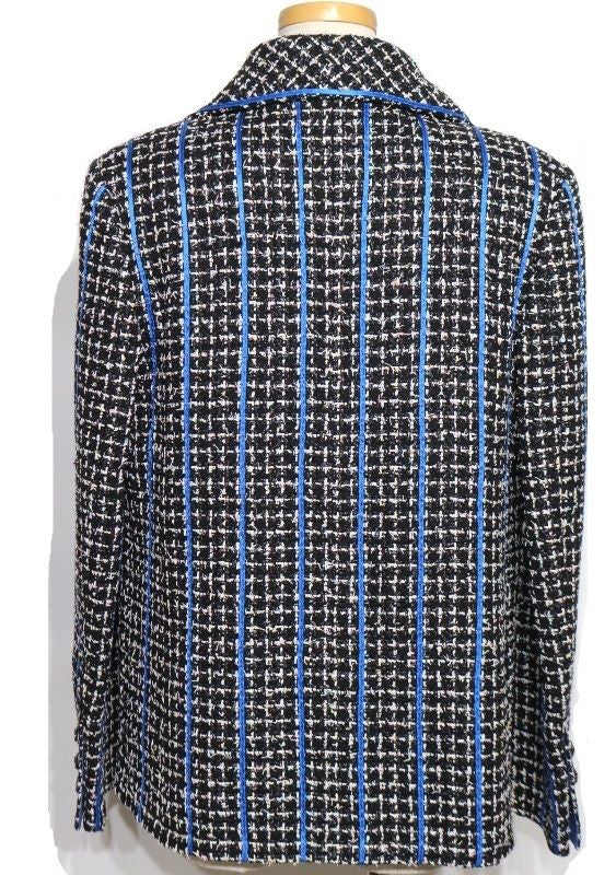 CHANEL Tweed Jacket Blue — Size 38