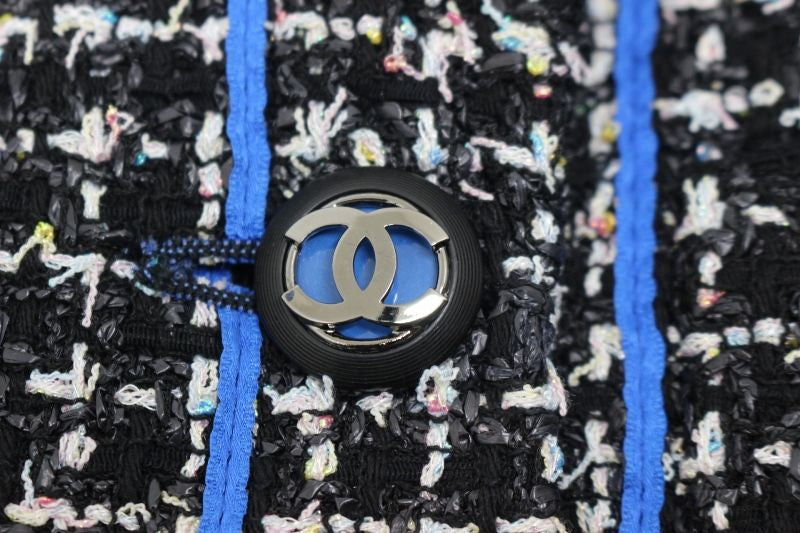 CHANEL Tweed Jacket Blue — Size 38