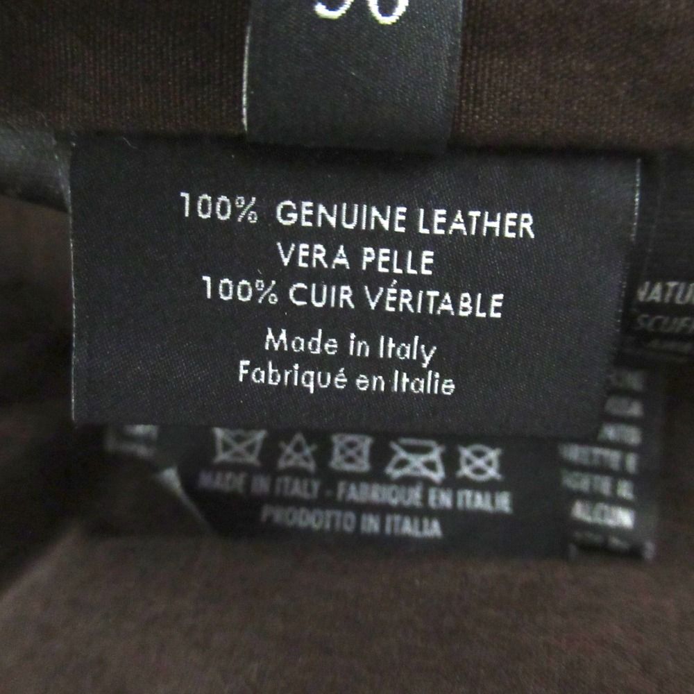 GUCCI GG Sima Signature Gradient Zip-Up Leather Jacket Brown Size 50