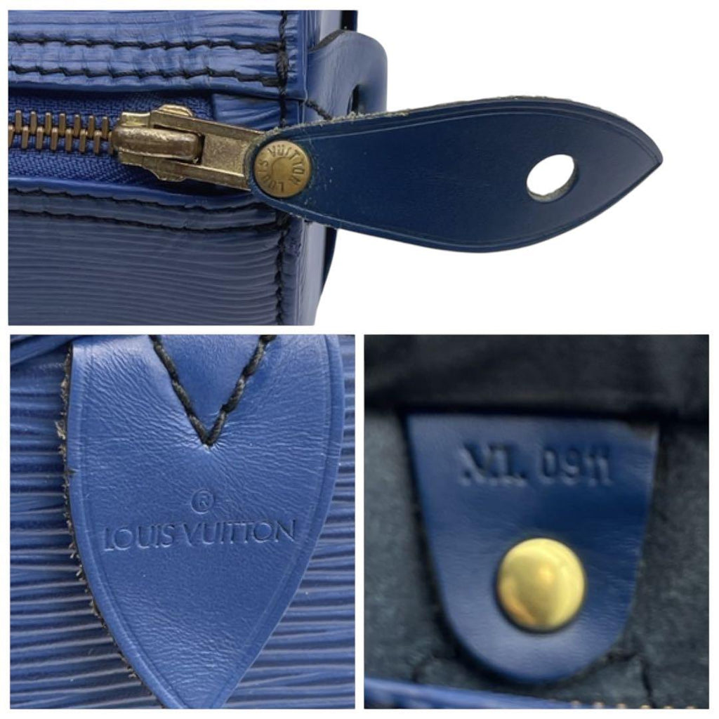 Louis Vuitton Epi Speedy 35 Mini Boston Bag Toledo Blue 2way