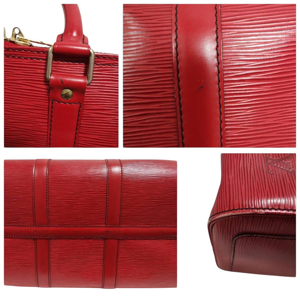 Louis Vuitton Keepall 50  Epi Leather Boston Bag Red