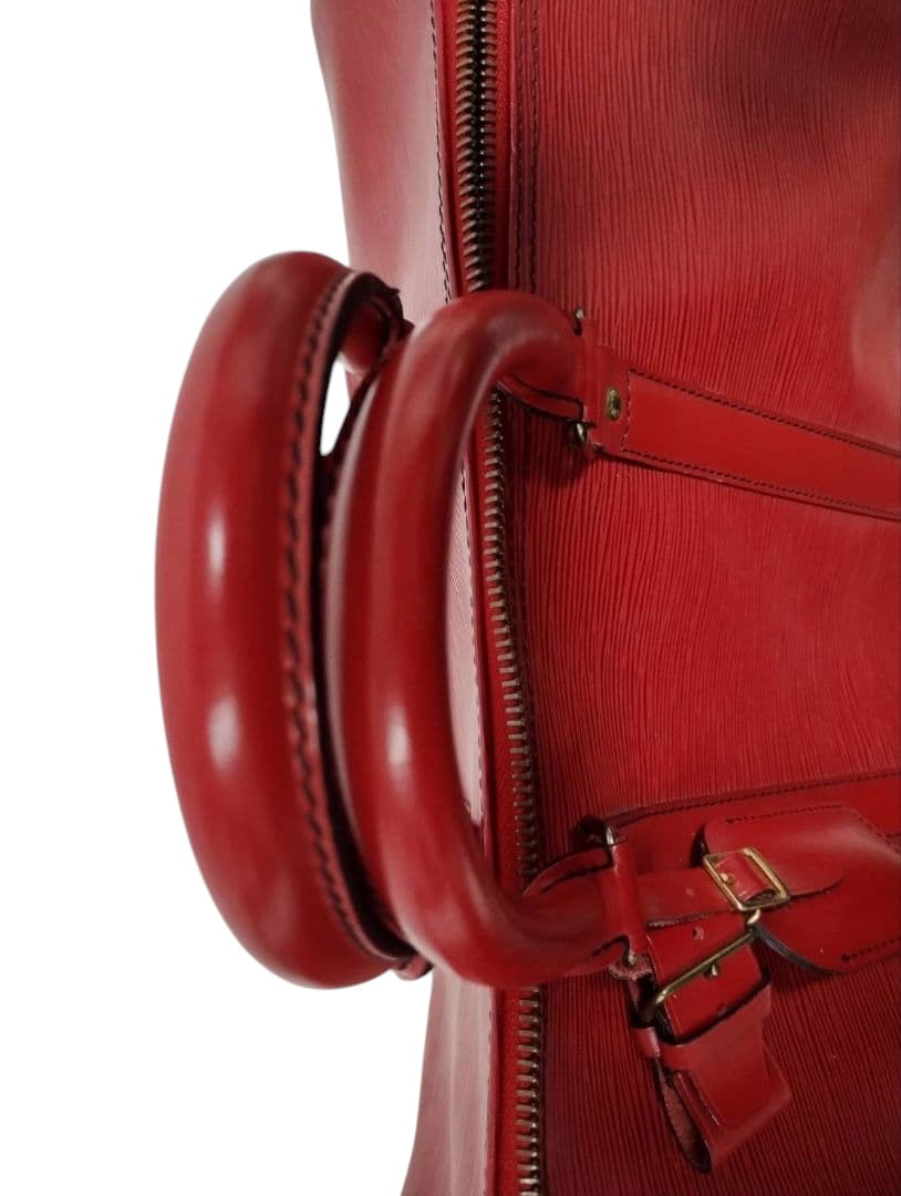 Louis Vuitton Keepall 50  Epi Leather Boston Bag Red