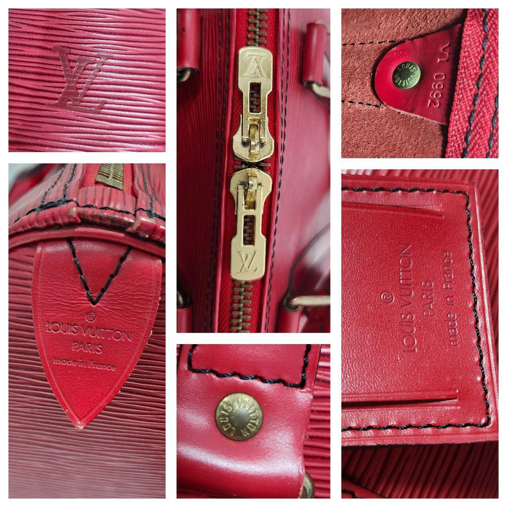 Louis Vuitton Keepall 50  Epi Leather Boston Bag Red